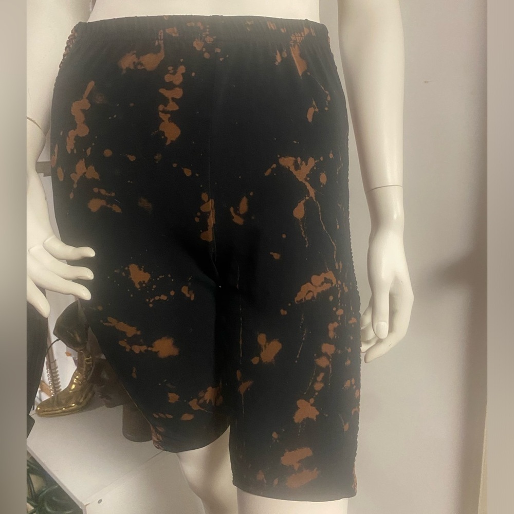 Tough Luv Black reversed dye ruched side biker shorts